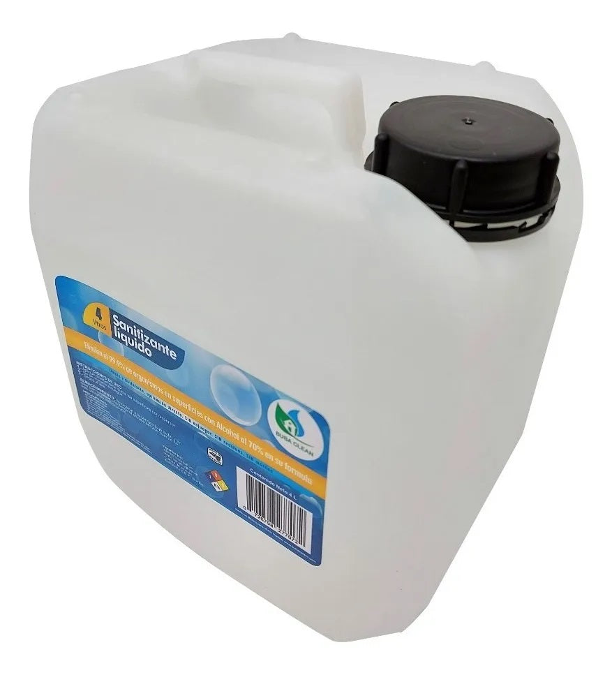 Solución desinfectante de 4 litros, libre de perfume y colorante, elimina el 99% de bacterias y virus. Ideal para limpiar y desinfectar superficies en hogares, oficinas, hospitales y más. Solución desinfectante de 4 litros, libre de perfume y colorante, elimina el 99% de bacterias y virus. Ideal para limpiar y desinfectar superficies en hogares, oficinas, hospitales y más.